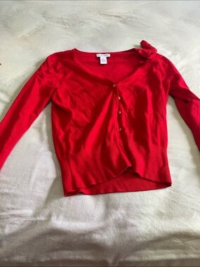 Carmen Marc Valvo Bright Red Knit Top